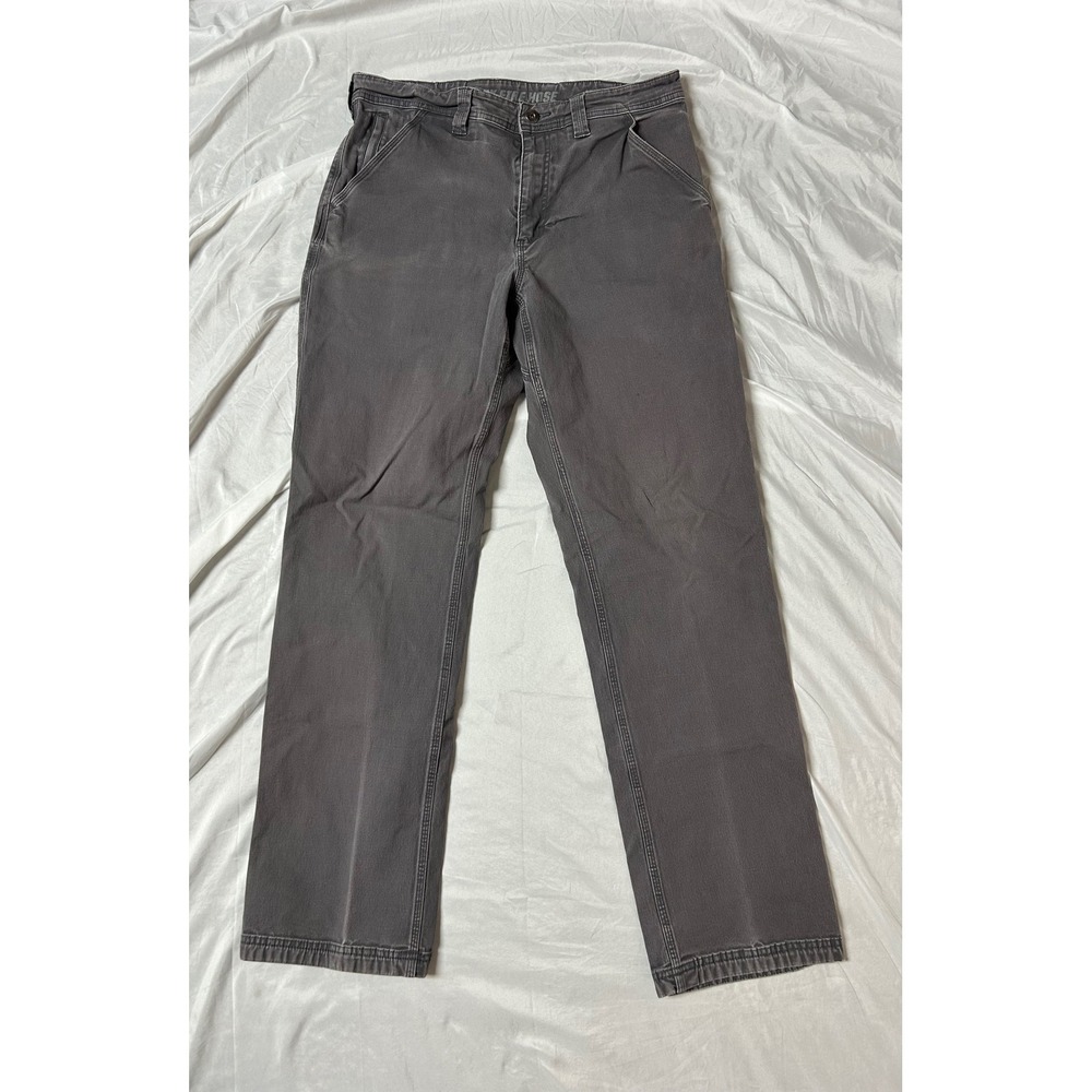 Duluth Trading Co Flex Fire Hose Work Canvas Pants Mens 34x34 Charcoal Straight